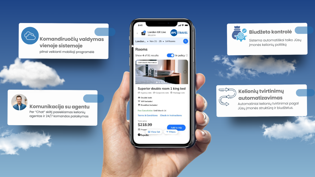 BPC TRAVEL KELIONIŲ VALDYMO MOBILI PROGRAMĖLĖ